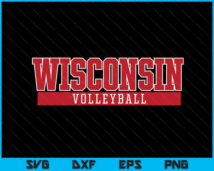Archivos de corte digitales SVG PNG de voleibol de Wisconsin