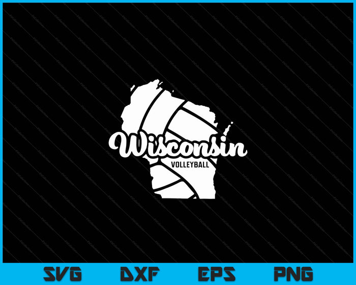 Wisconsin Volleyball Retro Script SVG PNG Digital Cutting Files