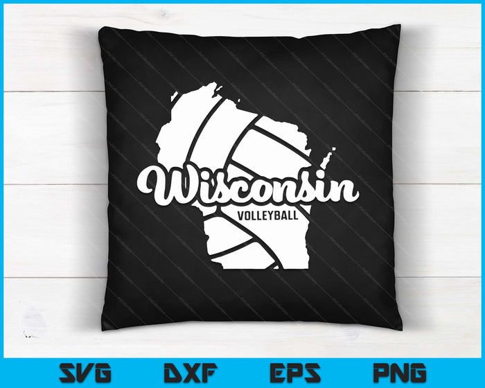 Wisconsin Voleibol Retro Script SVG PNG Archivos de corte digital