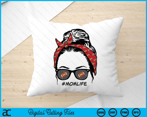 Woman American Football Bandana Sunglasses Mom Life SVG PNG Digital Printable Files