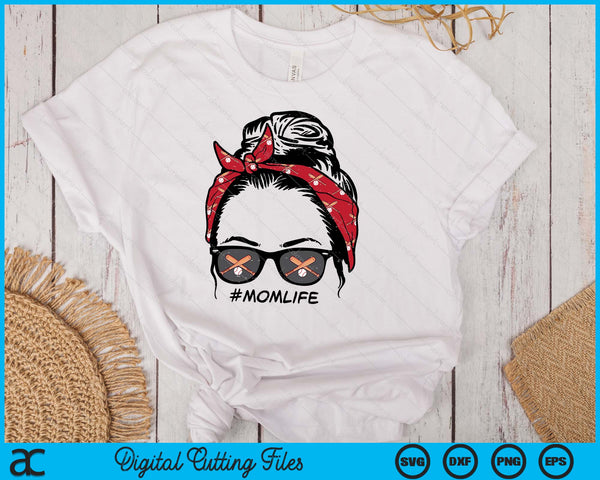 Woman Baseball Bandana Sunglasses Mom Life Mothers Day Mama SVG PNG Digital Printable Files