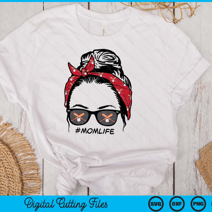 Woman Baseball Bandana Sunglasses Mom Life Mothers Day Mama SVG PNG Digital Printable Files