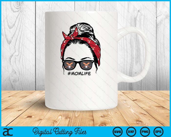 Woman Baseball Bandana Sunglasses Mom Life Mothers Day Mama SVG PNG Digital Printable Files