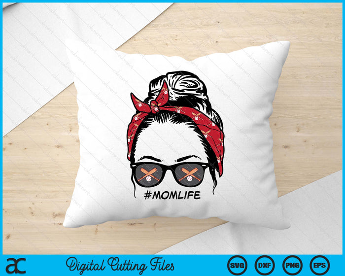 Woman Baseball Bandana Sunglasses Mom Life Mothers Day Mama SVG PNG Digital Printable Files