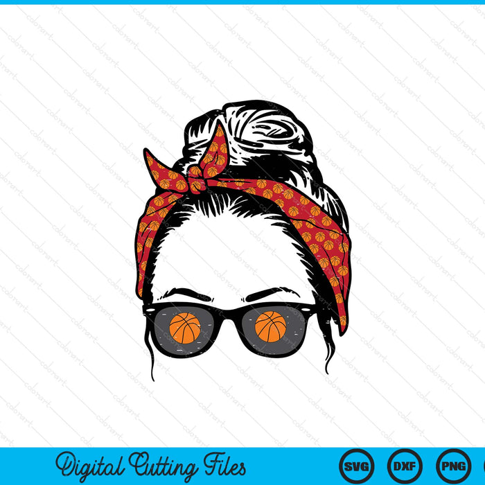 Woman basketball bandana sunglasses SVG cut file