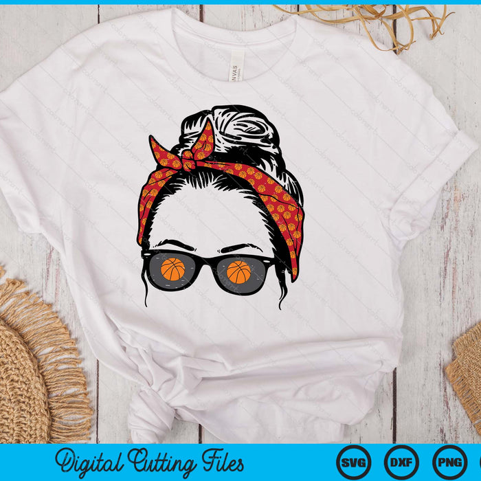 Woman Basketball Bandana Sunglasses SVG PNG Digital Printable Files