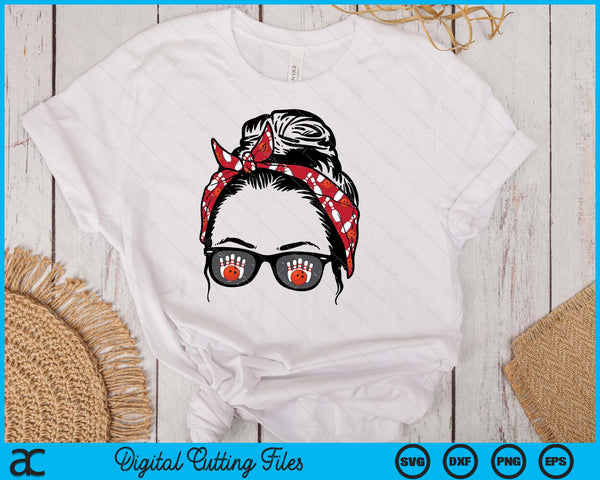 Woman Bowling Bandana Sunglasses SVG PNG Digital Printable Files