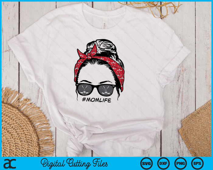 Woman Golf Bandana Sunglasses Mom Life Mothers Day Mama SVG PNG Digital Printable Files