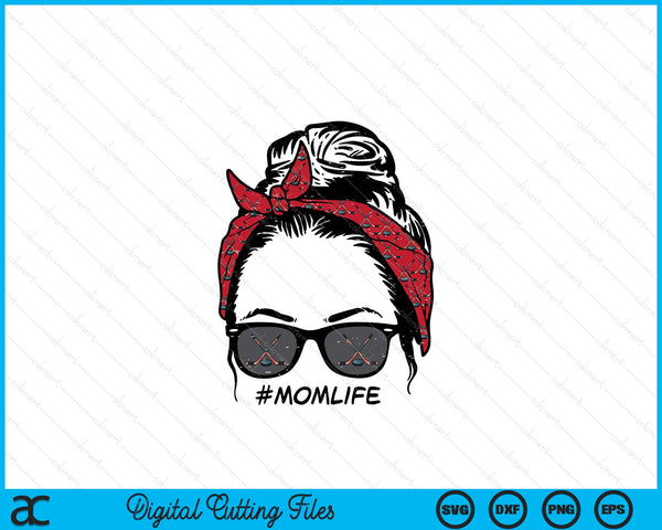 Woman ice hockey bandana sunglasses SVG PNG cut file for Cricut