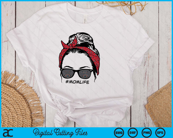 Woman Ice Hockey Bandana Sunglasses Mom Life SVG PNG Digital Printable Files