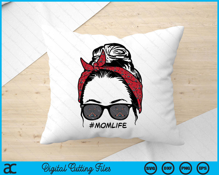 Woman Ice Hockey Bandana Sunglasses Mom Life SVG PNG Digital Printable Files