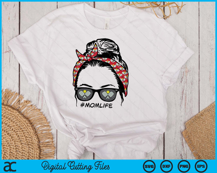 Woman Pickleball Bandana Sunglasses Mom Life SVG PNG Digital Printable Files