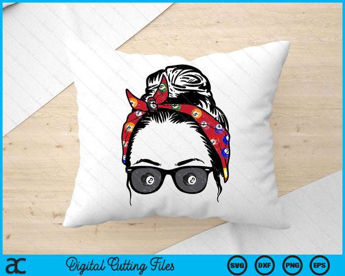 Woman Pool Ball Bandana Sunglasses SVG PNG Digital Printable Files