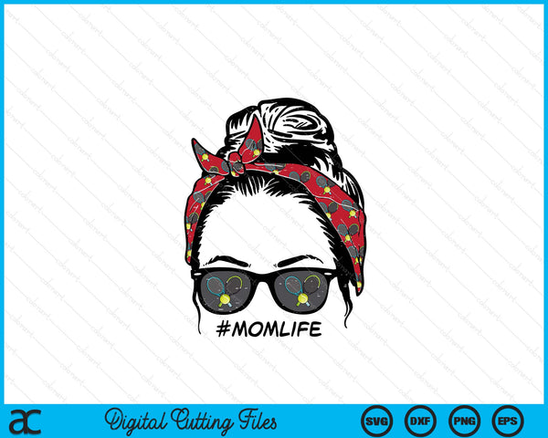 Woman tennis bandana sunglasses mom life Mothers Day mama SVG cut file