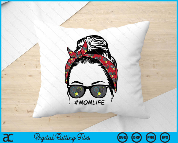 Woman Tennis Bandana Sunglasses Mom Life Mothers Day Mama SVG PNG Digital Printable Files