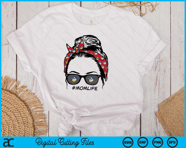 Woman Volleyball Bandana Sunglasses Mom Life SVG PNG Digital Printable Files - on a t-shirt