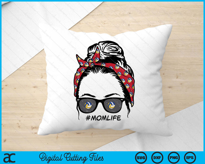 Woman Volleyball Bandana Sunglasses Mom Life SVG PNG Digital Printable Files