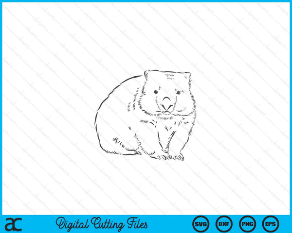 Wombat Pencil Drawing SVG PNG Digital Printable Files