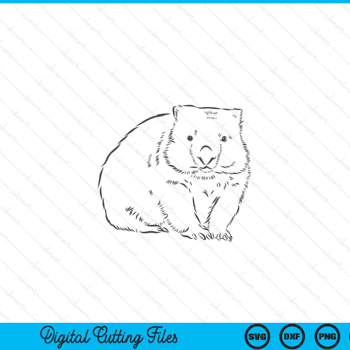 Wombat pencil drawing SVG PNG cut file for Cricut