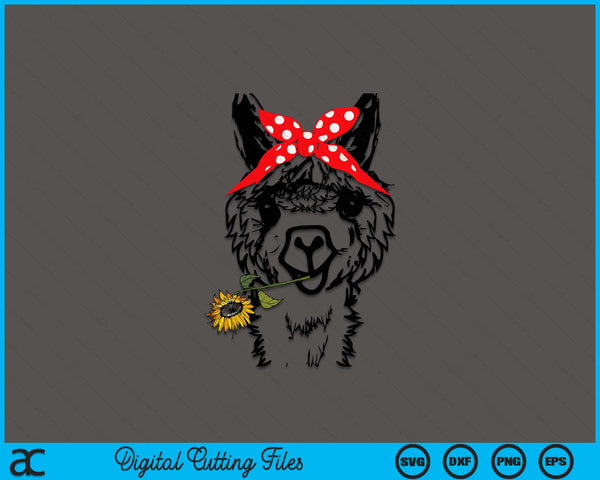 Women's llama bandana - alpaca llama animal graphics SVG cut file