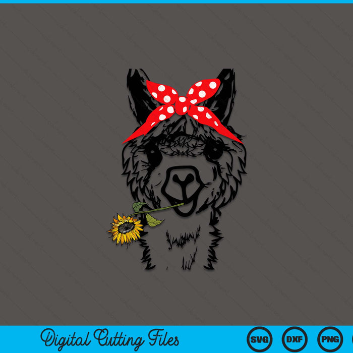Women's llama bandana - alpaca llama animal graphics SVG cut file