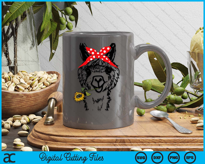 Women's Llama Bandana - Alpaca Llama Animal Graphics Funny SVG PNG Digital Printable Files