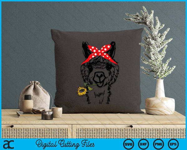 Women's Llama Bandana - Alpaca Llama Animal Graphics Funny SVG PNG Digital Printable Files
