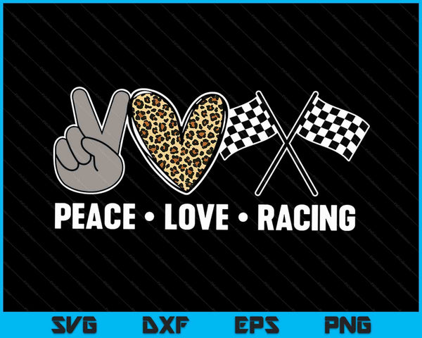 Women's Racing Design Kids Girls Peace Love Racing Race Flag SVG PNG Digital Printable Files