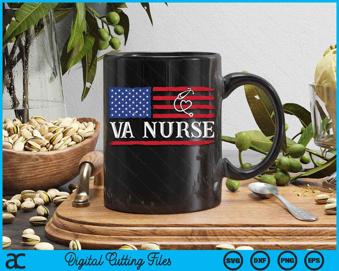 Womens Amerikaanse vlag VA verpleegkundige patriottische 4 juli Vintage SVG PNG digitale snijden-bestanden