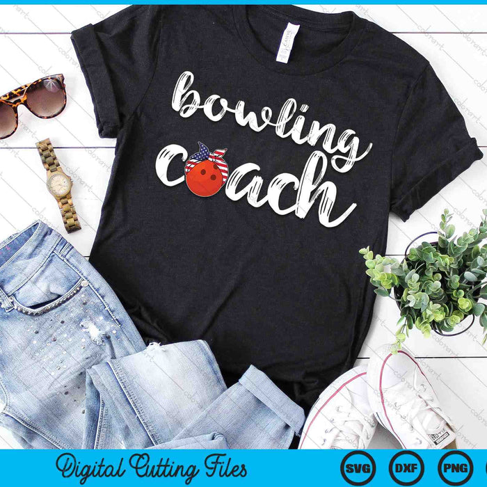 Womens Bowling Ball Coach  US Girls Bowling Ball Coaches SVG PNG Digital Cutting Files