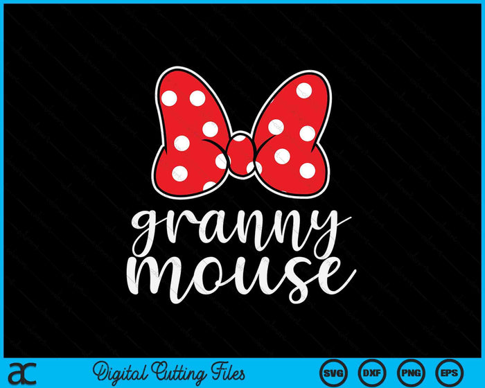 Womens Granny Mouse Family Vacation SVG PNG Digital Cutting Files