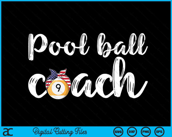 Womens Pool Ball Coach Amerikaanse meisjes Pool Ball Coaches SVG PNG digitale snijbestanden 