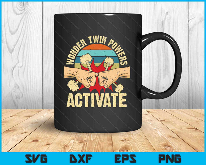 Wonder Twin Powers Activate Twins Brother Sister Sibling SVG PNG Digital Printable Files