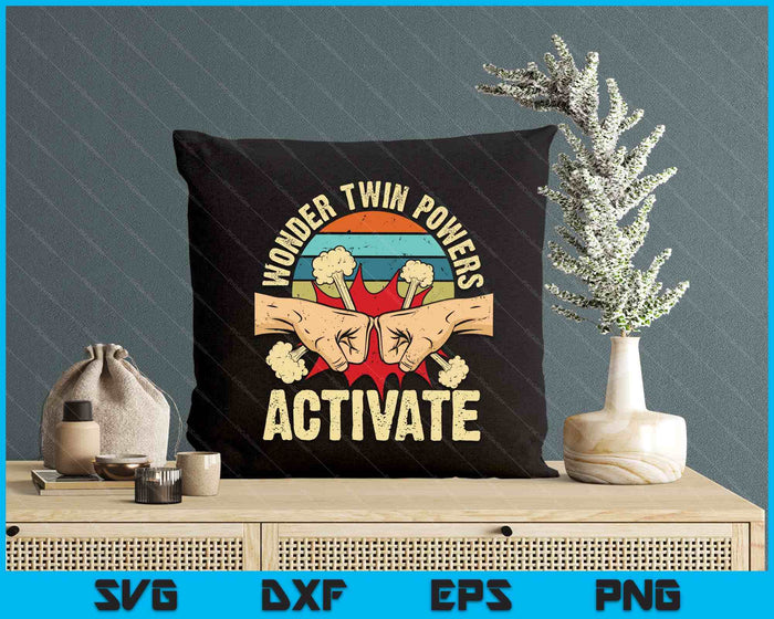 Wonder Twin Powers Activate Twins Brother Sister Sibling SVG PNG Digital Printable Files