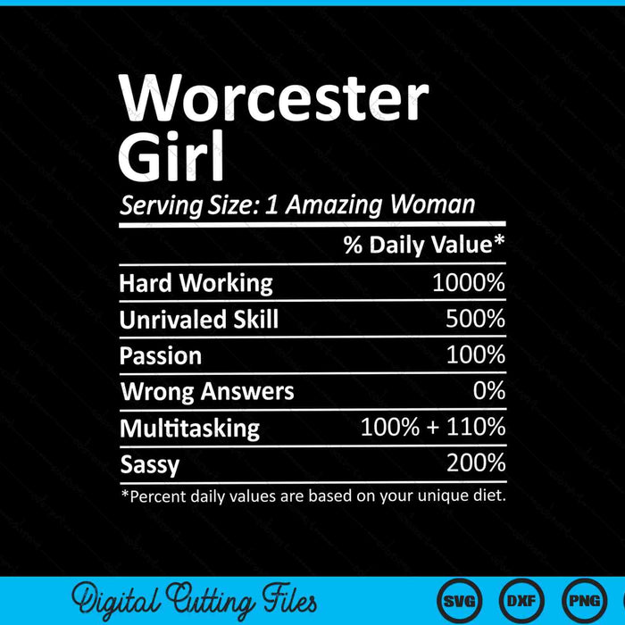 Worcester Girl MA Massachusetts Funny City Home Roots SVG PNG Snijden afdrukbare bestanden