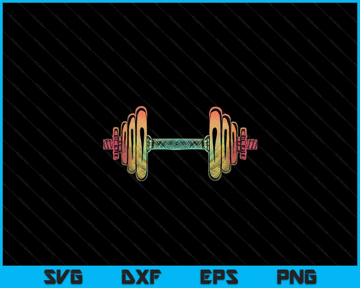 Workout Powerlifting geschenken voor mannen vrouwen kleurrijke halter SVG PNG digitale snijbestanden