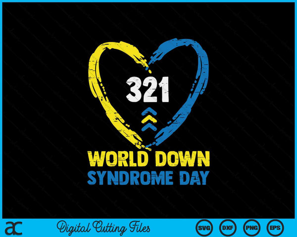 World down syndrome day arrows 321 awareness SVG cut file