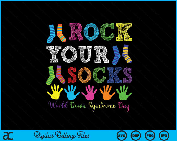 World down syndrome day rock your socks awareness support SVG cut file