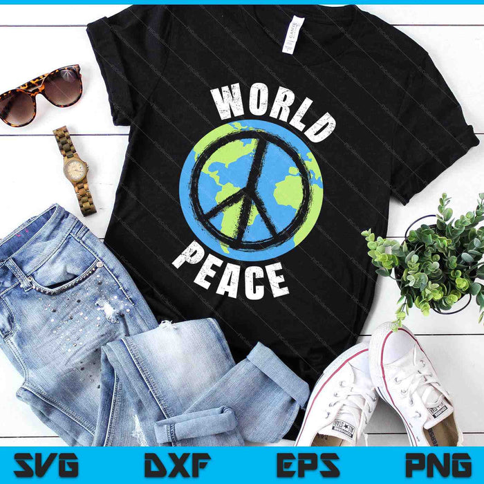 World Peace Shirt - Global Peace On Earth SVG PNG Digital Printable Files