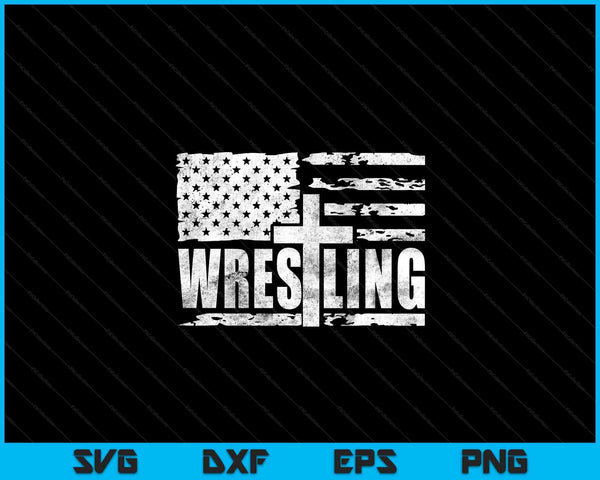 Wrestling Patriotic American Flag Christian And Jesus Lover SVG PNG Digital Cutting Files