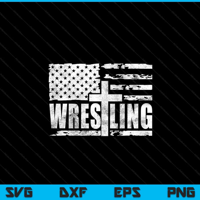 Wrestling patriotic American flag Christian and Jesus lover SVG cut file
