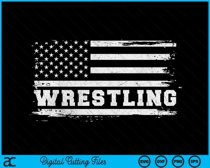 Wrestling USA Flag Vintage SVG PNG Digital Cutting File
