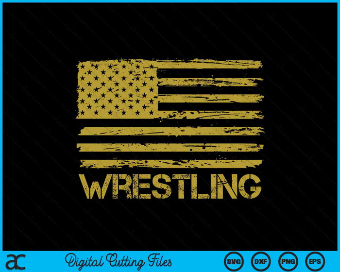 Wrestling Wrestler American USA Flag Patriotic Vintage SVG PNG Digital Printable Files