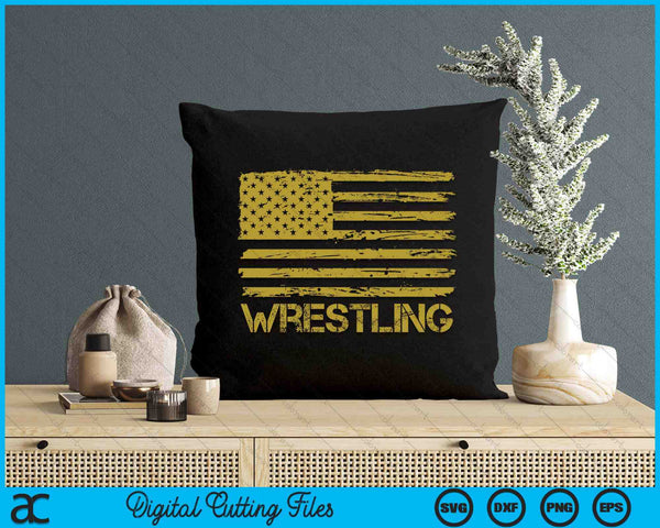 Wrestling Wrestler American USA Flag Patriotic Vintage SVG PNG Digital Printable Files