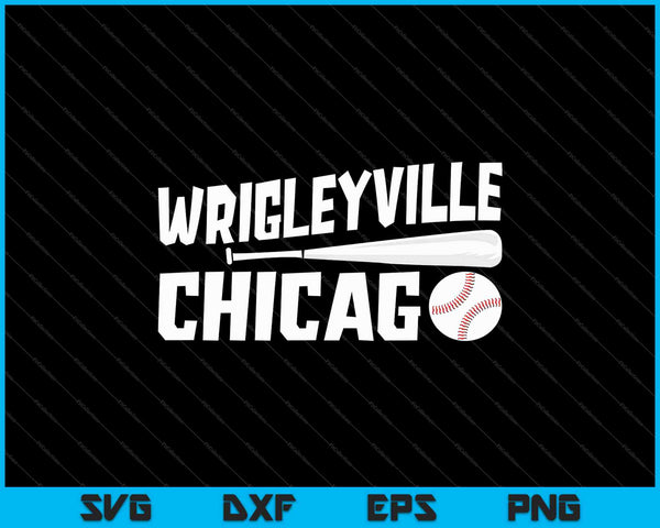 Wrigleyville Chicago Baseball Amerikaanse SVG PNG snijden afdrukbare bestanden