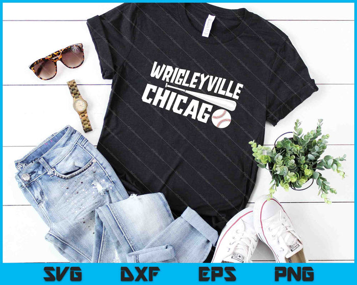 Wrigleyville Chicago Baseball American SVG PNG Cutting Printable Files