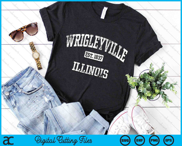Wrigleyville Illinois Chicago IL Vintage SVG PNG digitale snijbestanden