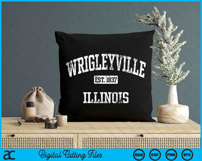 Wrigleyville Illinois Chicago IL Vintage SVG PNG Digital Cutting Files