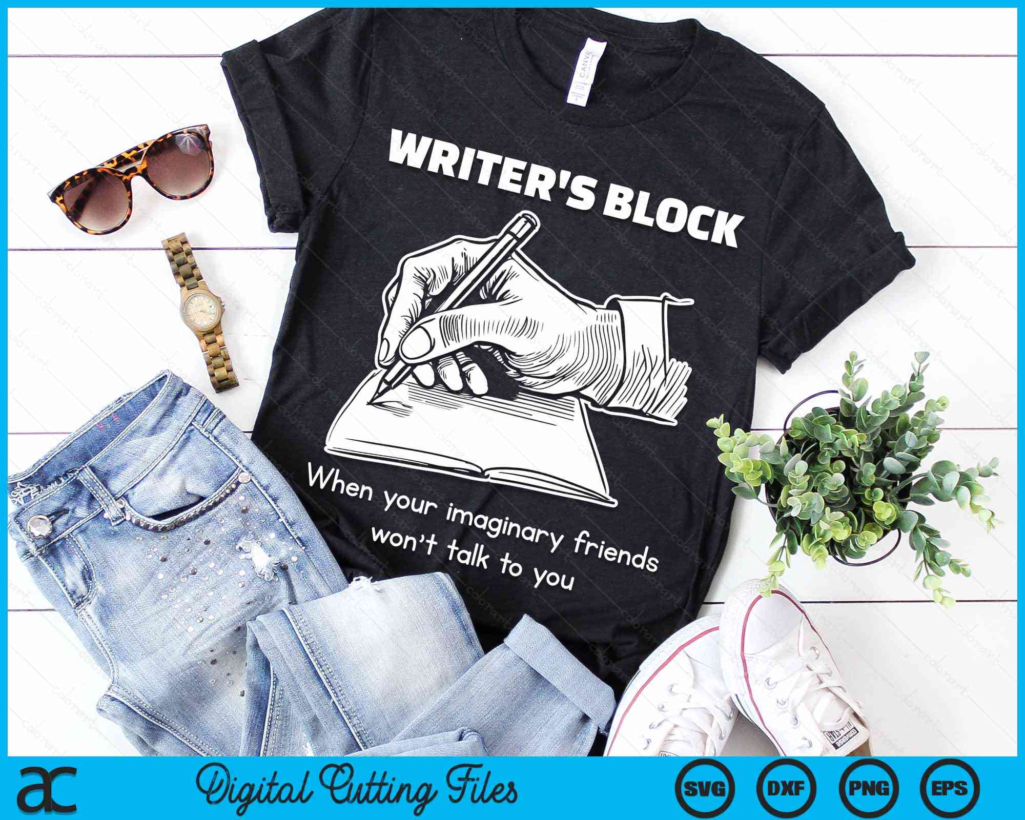 Writers Block Imaginary Friends Author Writer SVG PNG Cutting Files ...