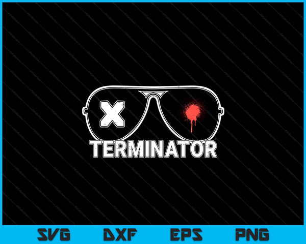X terminator pest control sunglasses vintage retro black SVG cut file